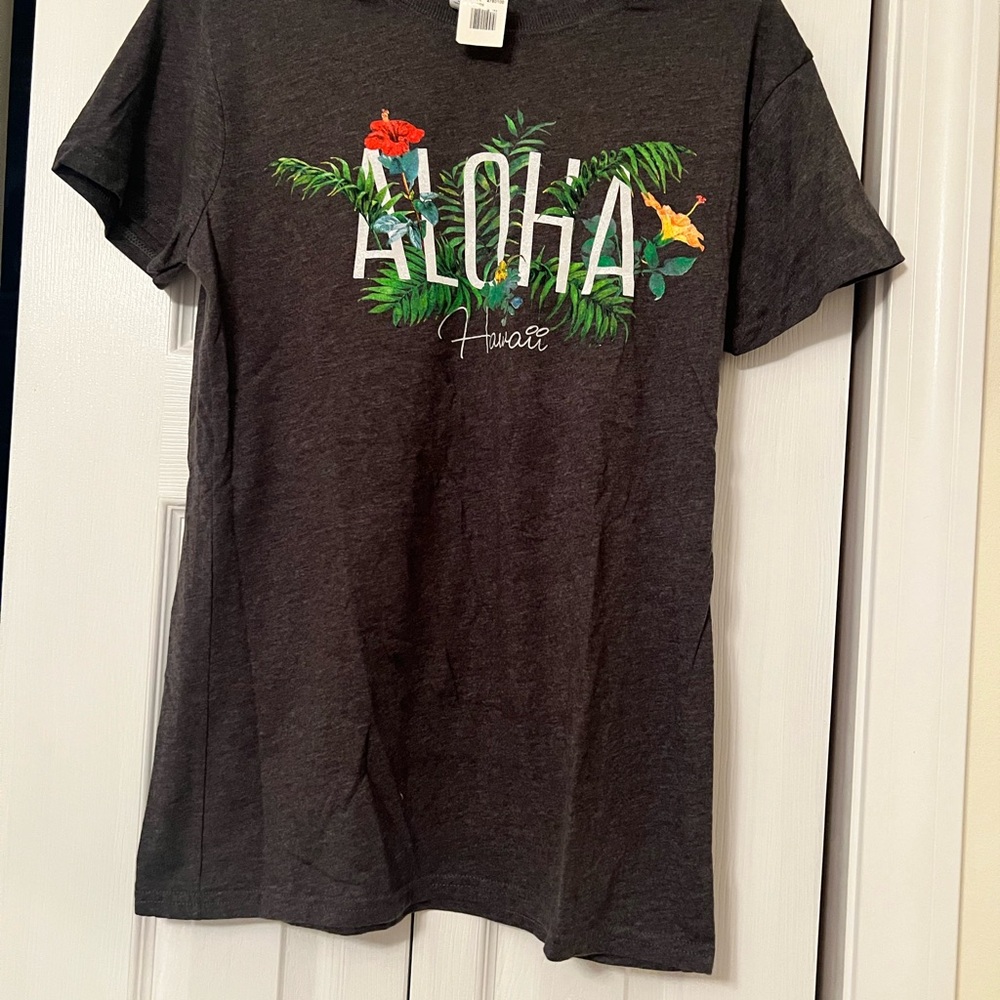 Island Girl Tropical Graphic Tee - Dark Gray